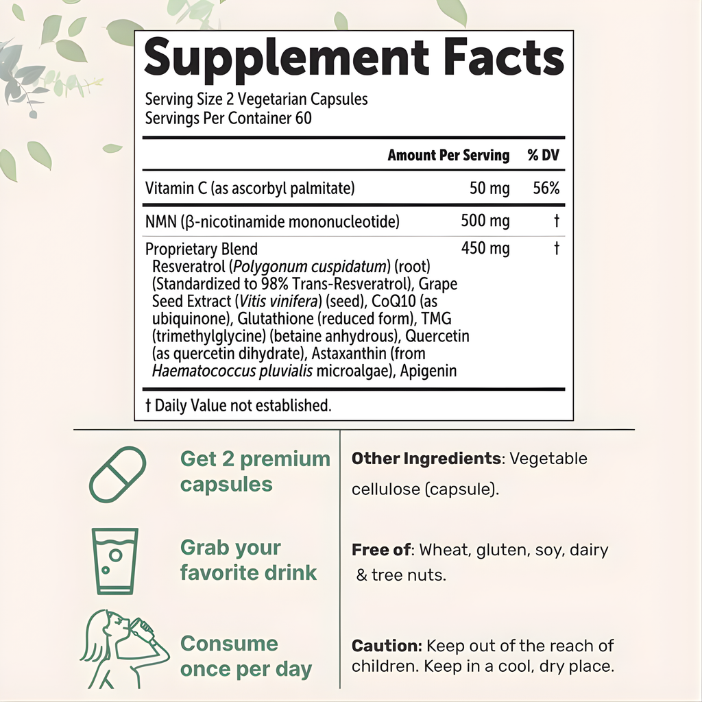NMN Complex 1,000mg Per Serving 10-1 Complex
