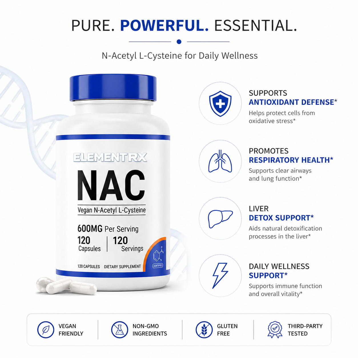 ELEMENT RX™ NAC Cellular Detox (N-Acetyl L-Cysteine)